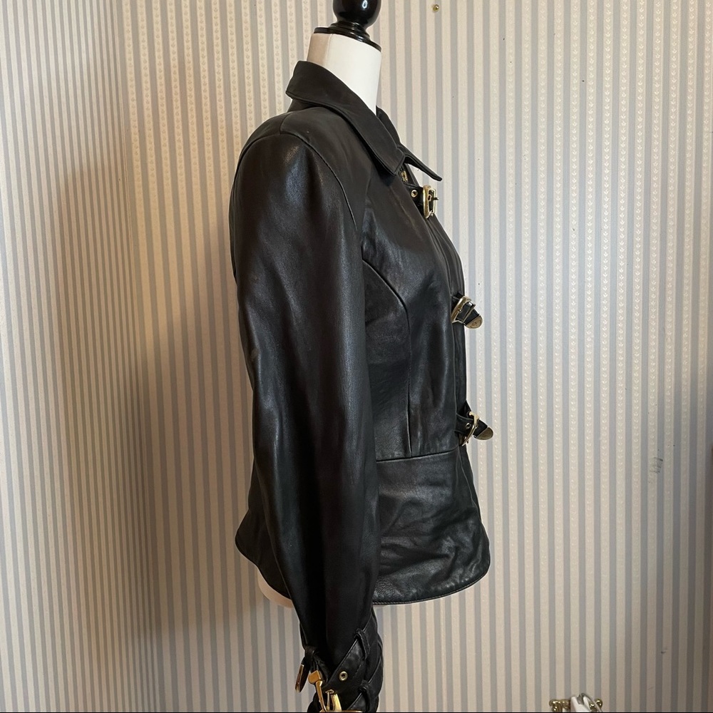 Danier Black Leather Buckle-Detail Jacket - Picture 3 of 9